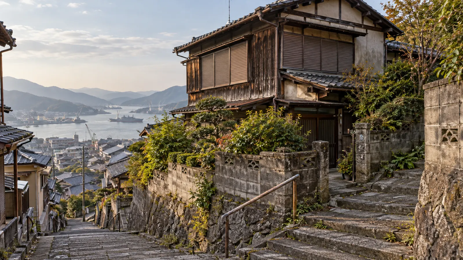 呉市の住宅街に建つ、築年数の古い木造2階建ての家